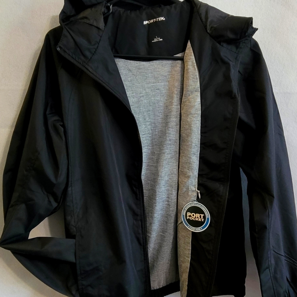 Sport-Tek Youth Black Large size Track Jacket